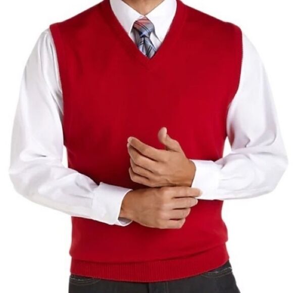 Hart Schaffner Marx Big & Tall Merino Wool Sweater Vest - Picture 1 of 10